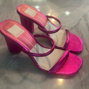 Dolce Vita pink metallic strappy sandals